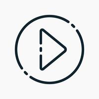 Design Illustration graphic of play button icon with line style. Suitable for UI, mobile design, web design, etc. vector