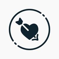 Design Illustration graphic of Heart with Arrow icon with glyph style. Suitable for UI, mobile design, web design, etc. vector
