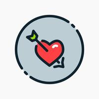 Design Illustration graphic of Heart with Arrow icon with colored line style. Suitable for UI, mobile design, web design, etc. vector