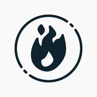 Design Illustration graphic of fire icon with glyph style. Suitable for UI, mobile design, web design, etc. vector