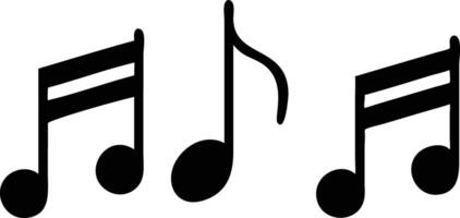 Three Black Musical Notes Isolated on a White Background Simple and Clean vector