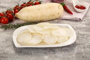 A white plate with potatoes and tomatoes photo