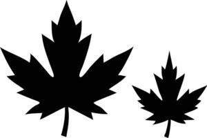Two Maple Leaves Silhouette Isolated on White Background Icon vector