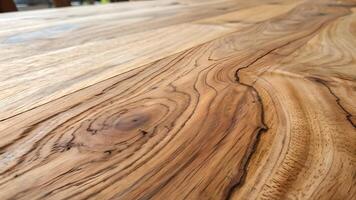 A stunning close up of a polished wooden surface showcasing intricate grain patterns and natural textures, perfect for design elements requiring a touch of organic elegance. photo