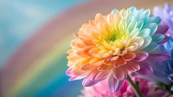 Aerial View of Colorful Dahlia Flower, Highlighting Petal Layers and Soft Gradient Background, Floral Beauty in Bloom, Garden Photography, Botanical Art, Natures Palette, Floral Design Inspiration, photo
