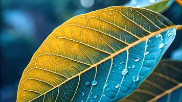 Colorful leaf with water droplets in nature for photographers and designers water photo