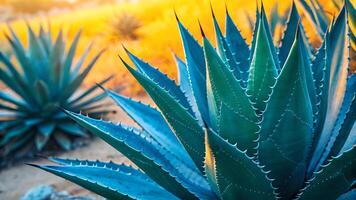 Succulent plant with sharp spines in desert garden for nature enthusiasts and landscape designers seeking unique botanical photography photo
