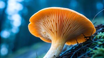 Mushroom with intricate gills in a serene forest setting for nature enthusiasts and photographers exploring the beauty of fungi in their natural habitat forest photo