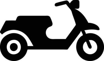Minimalist Black Scooter Silhouette on White Background Simple Icon Style vector