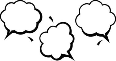 Comic Style Speech Bubbles Collection, Empty Dialog Clouds on White Backdrop vector