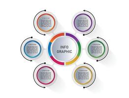 Infographic design with six circles and text vector