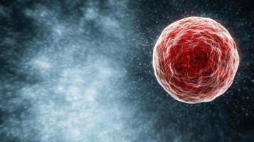 Futuristic depiction of red cell in cosmic environment, showcasing advanced biology photo