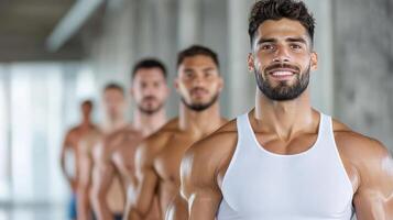 Athletes in high performance sportswear showcasing strength and confidence photo