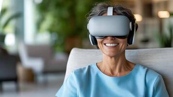 medical professional using VR technology to enhance learning experiences photo