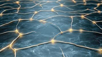 glowing neural network visualization showcasing interconnected pathways photo