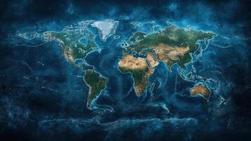 detailed satellite view of Earth showcasing continents and oceans photo