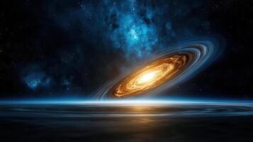 stunning galaxy with swirling stars and bright core, captivating cosmos photo