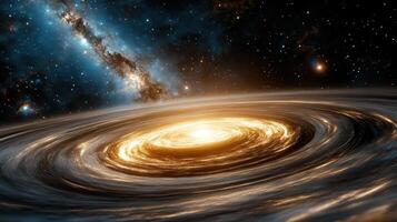mesmerizing black hole surrounded by swirling matter and cosmic beauty photo