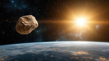 deep space telescope detecting asteroid near Earth, showcasing cosmic beauty photo