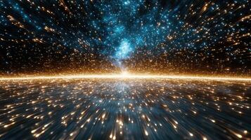 stunning digital representation of Big Bang, showcasing vibrant cosmic energy and light photo
