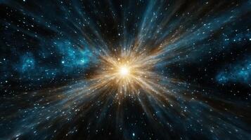 stunning digital representation of Big Bang, showcasing cosmic explosion and energy photo