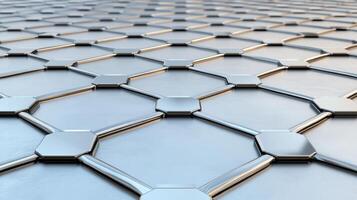 Futuristic hexagonal pattern showcasing advanced energy storage technology photo