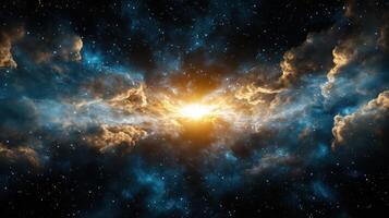 stunning cosmic scene featuring vibrant clouds and bright stars, evoking wonder photo