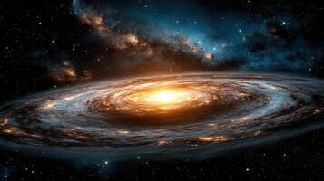 stunning galaxy with bright core and swirling arms in space photo