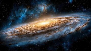 stunning galaxy with bright core and swirling arms, showcasing cosmic beauty photo
