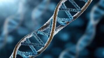 Futuristic DNA structure with intricate details and vibrant colors photo