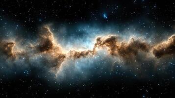 vibrant nebula illuminated by starlight in deep space photo