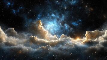 stunning cosmic scene featuring vibrant clouds and stars in space photo