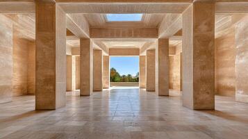 stunning architectural space with intricate geometric patterns and natural light photo