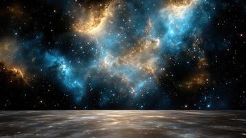 stunning cosmic scene featuring rich blues and purples, evoking wonder photo