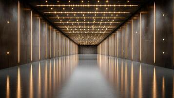 mesmerizing infinity mirror room with glowing lights and reflections photo