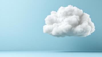 fluffy white cloud floating against bright blue background evokes tranquility photo
