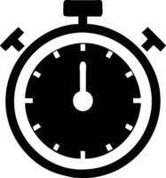 Black Stopwatch Icon, Time Symbol, Speed Measuring Tool, Isolated Design, Transparency vector
