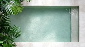 serene spa pool surrounded by lush greenery, inviting relaxation and tranquility photo
