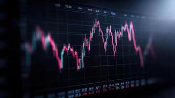 Stock market chart displaying price fluctuations and trends photo