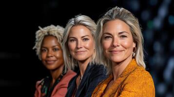 Empowered women leaders standing together, showcasing unity and strength photo