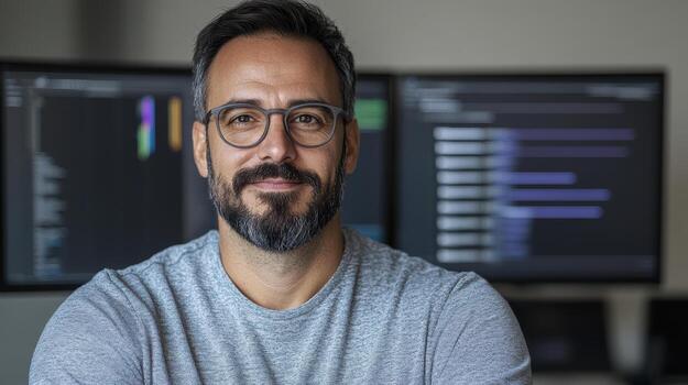 cybersecurity expert ensuring customer safety with technology photo