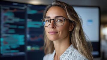 Data scientist analyzing consumer behavior with confidence and focus photo