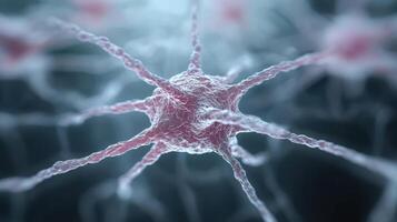 detailed 3D visualization of neuron showcasing its intricate structure and connections photo