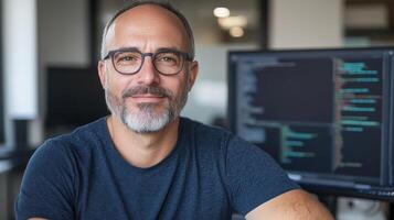 logistics expert using AI driven tools to optimize operations photo