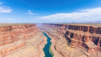 breathtaking panoramic view of Grand Canyon showcasing its majestic cliffs and river photo