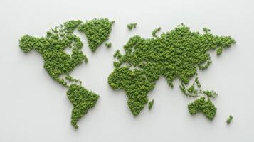 world map made of lush green foliage symbolizes global conservation efforts and environmental photo