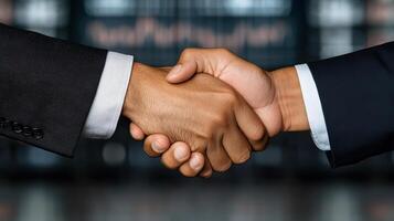 handshake symbolizes partnership and agreement in professional setting photo
