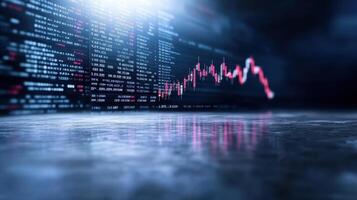 Real time financial data displayed on digital screen, showcasing market trends and analytics photo