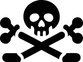 Skull with Crossbones Icon Isolated on a White Background Design vector