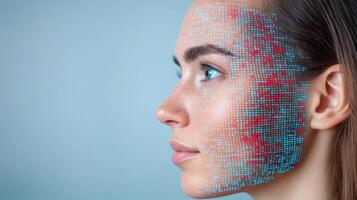 Digital face overlay with data visualization photo